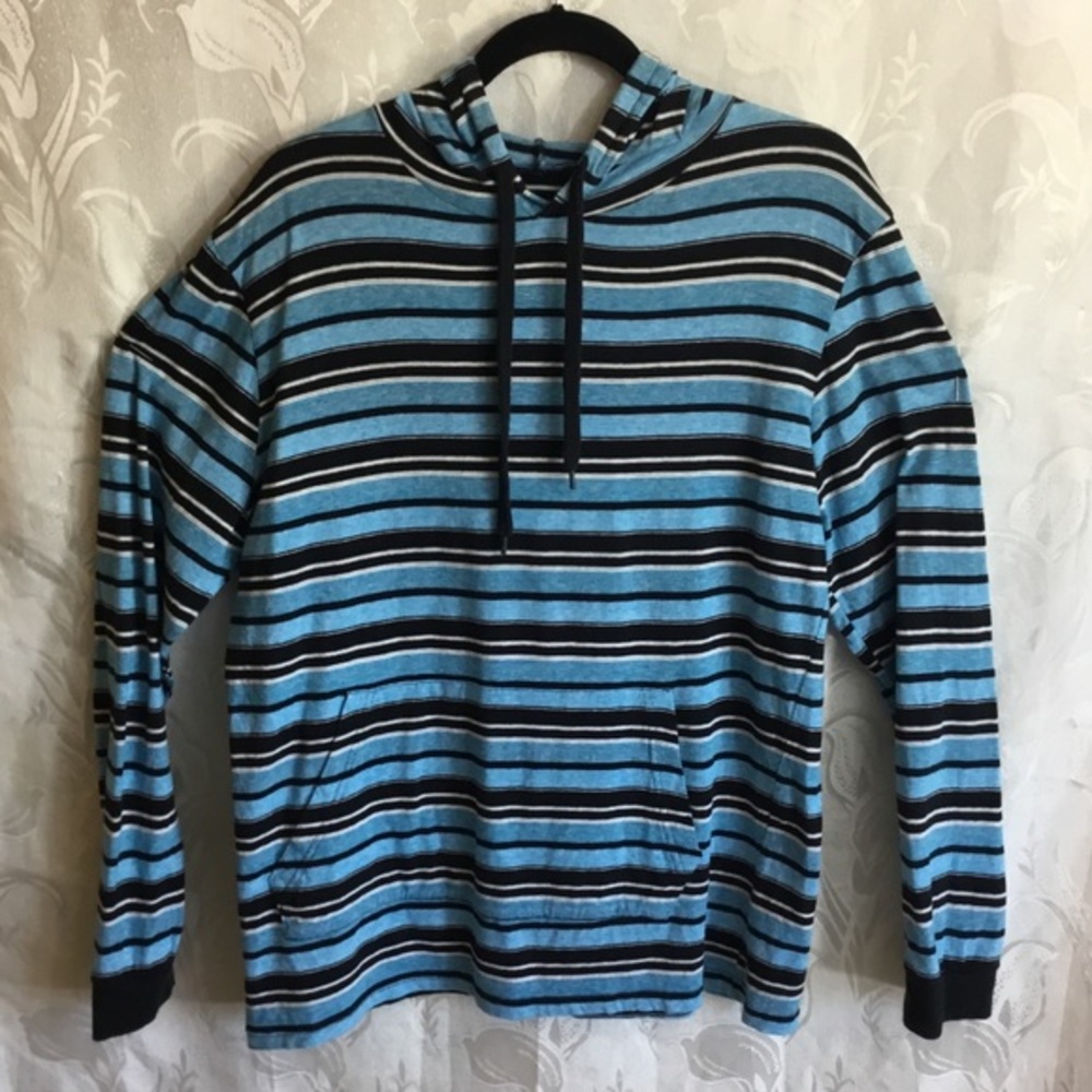 Blue Gear Blue & Black Striped Lightweight Hoodie